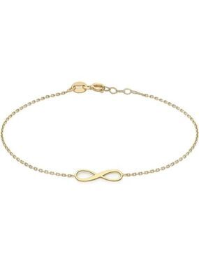 9ct Yellow Gold Infinity Bracelet Adjustable Womens Gold Jewelry Gift for Her